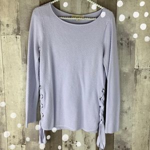 Michael Kors lavender tie pullover sweater size medium